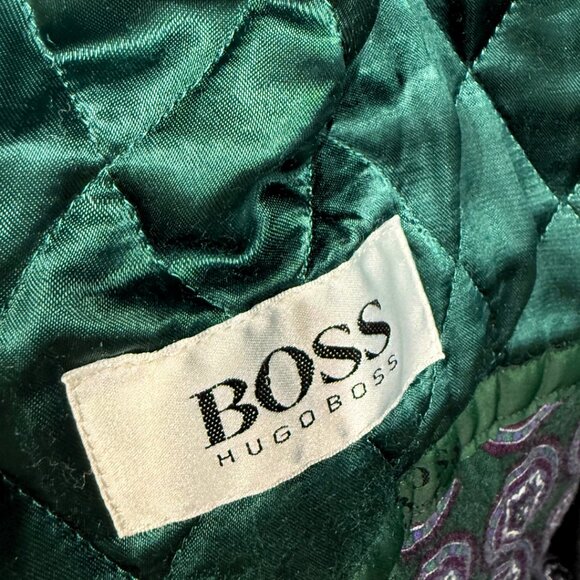 ✨ Rare 1980s Hugo Boss Forest Green Quilted Trench Coat – Swiss Made – Collector - Picture 4 of 8